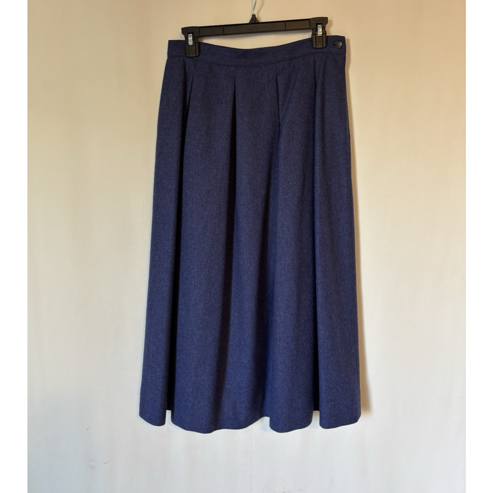 Vtg J. G. Hook Wool Skirt 12 Midi Aline Purple Pleated Pockets